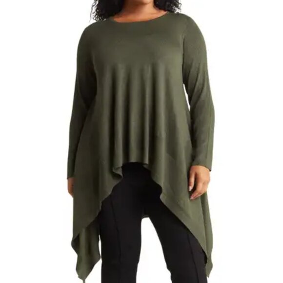 Cyrus Asymmetrical Sweater - 2X - Olive - Picture 1 of 7
